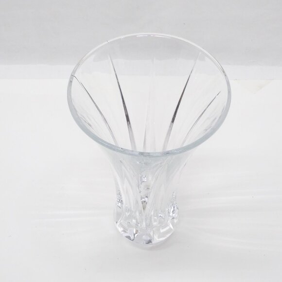 DePlomb Lead Crystal Vase Flared Shape Vertical Cut Design Elegant Craftsmanship - Picture 2 of 8